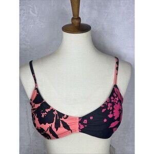 Perfect Vacation Women's Bikini Top Removable Padding Pink Black Sz Medium  NEW